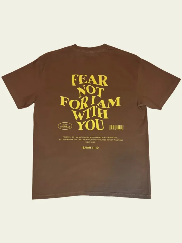 Fear Not t-shirt - Brown / Yellow