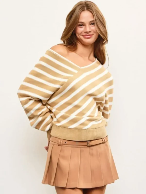 Adella Stripe Sweater - Taupe Multi