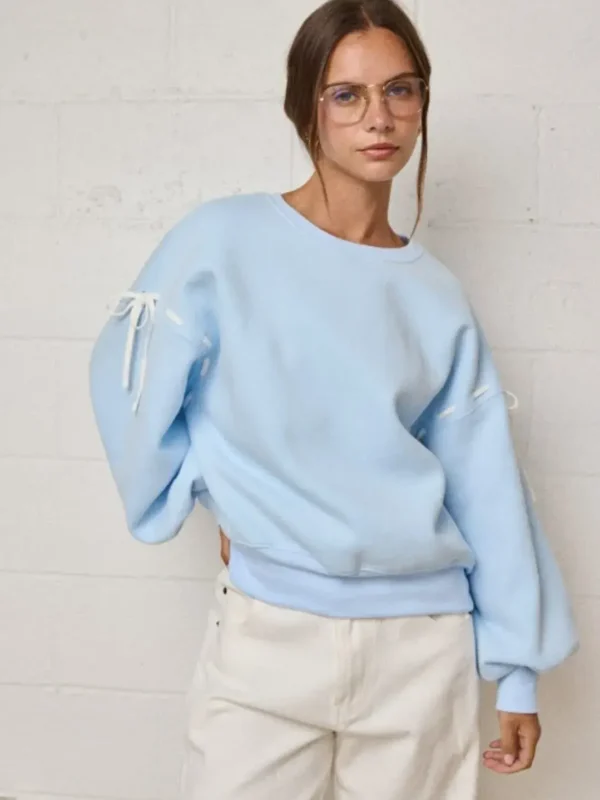 Dreamy Clouds Oversize Pullover- Light Blue