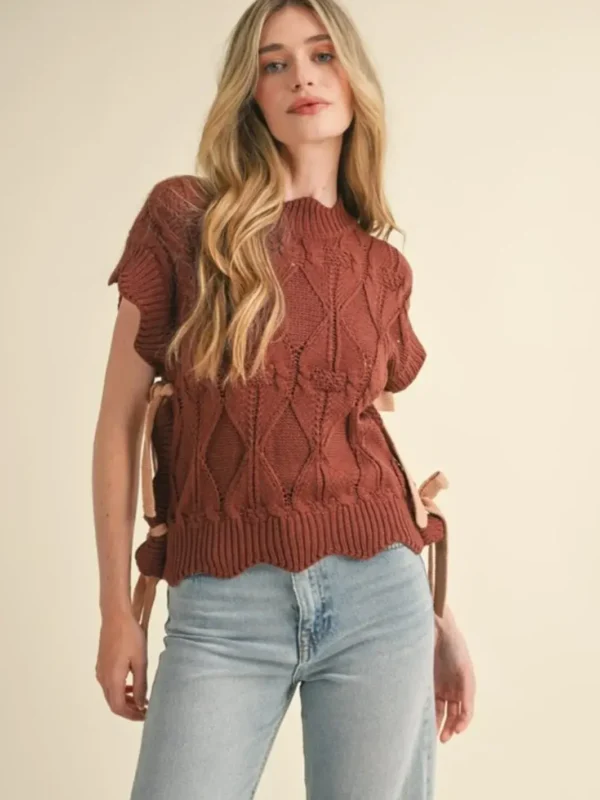 Charlotte Knit Top- Brown