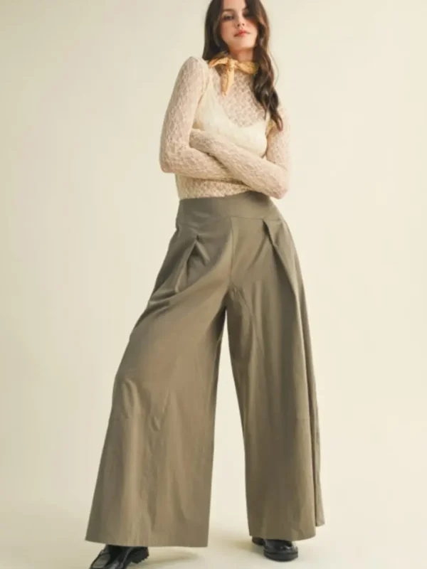 Francesca Wide leg Pant - Olive